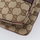 GUCCI GG Canvas Hand Bag Beige Gold 131324 Auth 211317V-15