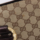 GUCCI GG Canvas Hand Bag Beige Gold 131324 Auth 211317V-17