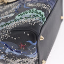 Christian Dior Lady Dior Hand Bag Leather 2way Black Gold Auth 211318SM-14