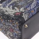 Christian Dior Lady Dior Hand Bag Leather 2way Black Gold Auth 211318SM-16