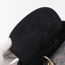 Christian Dior Lady Dior Hand Bag Leather 2way Black Gold Auth 211318SM-22