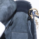 Christian Dior Lady Dior Hand Bag Leather 2way Black Gold Auth 211318SM-25