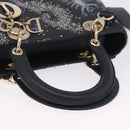 Christian Dior Lady Dior Hand Bag Leather 2way Black Gold Auth 211318SM-7