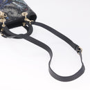 Christian Dior Lady Dior Hand Bag Leather 2way Black Gold Auth 211318SM-9