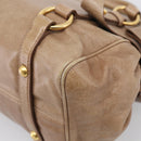Miu Miu Matelasse Hand Bag Vitellolux 2way Brown Gold Auth 211319V-14