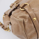 Miu Miu Matelasse Hand Bag Vitellolux 2way Brown Gold Auth 211319V-15