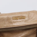 Miu Miu Matelasse Hand Bag Vitellolux 2way Brown Gold Auth 211319V-16