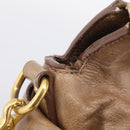Miu Miu Matelasse Hand Bag Vitellolux 2way Brown Gold Auth 211319V-18