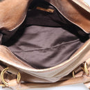Miu Miu Matelasse Hand Bag Vitellolux 2way Brown Gold Auth 211319V-20