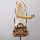 Miu Miu Matelasse Hand Bag Vitellolux 2way Brown Gold Auth 211319V-25