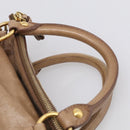 Miu Miu Matelasse Hand Bag Vitellolux 2way Brown Gold Auth 211319V-8