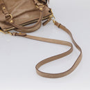 Miu Miu Matelasse Hand Bag Vitellolux 2way Brown Gold Auth 211319V-9