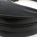 PRADA Arche Shoulder Bag Nylon Leather 2way Black Gold Auth 211320V-16