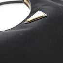 PRADA Arche Shoulder Bag Nylon Leather 2way Black Gold Auth 211320V-19