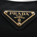 PRADA Arche Shoulder Bag Nylon Leather 2way Black Gold Auth 211320V-21