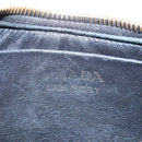 PRADA Arche Shoulder Bag Nylon Leather 2way Black Gold Auth 211320V-23