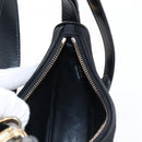 PRADA Arche Shoulder Bag Nylon Leather 2way Black Gold Auth 211320V-25