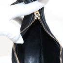 PRADA Arche Shoulder Bag Nylon Leather 2way Black Gold Auth 211320V-26