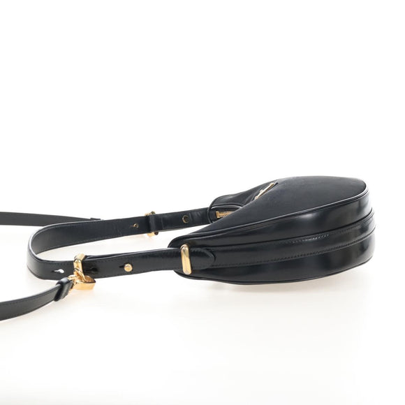 PRADA Arche Shoulder Bag Nylon Leather 2way Black Gold Auth 211320V