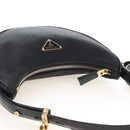 PRADA Arche Shoulder Bag Nylon Leather 2way Black Gold Auth 211320V-6