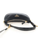 PRADA Arche Shoulder Bag Nylon Leather 2way Black Gold Auth 211320V-7