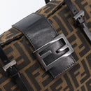 FENDI Zucca Canvas Mamma Baguette Hand Bag Brown Silver 8BR088 Auth 211322V-14