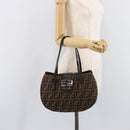 FENDI Zucca Canvas Mamma Baguette Hand Bag Brown Silver 8BR088 Auth 211322V-25