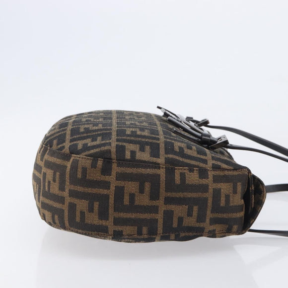 FENDI Zucca Canvas Mamma Baguette Hand Bag Brown Silver 8BR088 Auth 211322V