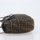 FENDI Zucca Canvas Mamma Baguette Hand Bag Brown Silver 8BR088 Auth 211322V-5