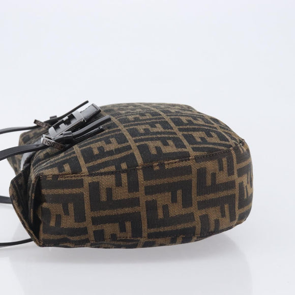 FENDI Zucca Canvas Mamma Baguette Hand Bag Brown Silver 8BR088 Auth 211322V
