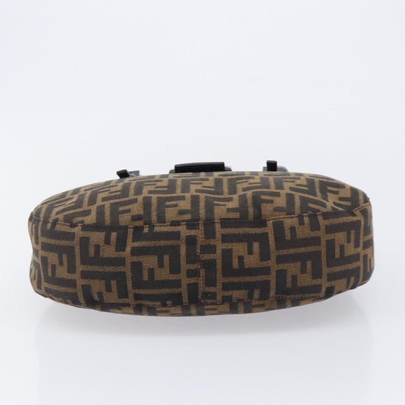 FENDI Zucca Canvas Mamma Baguette Hand Bag Brown Silver 8BR088 Auth 211322V