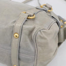 Miu Miu Vitellolux Hand Bag Leather 2way Gray Gold Tone Auth 211327V-12