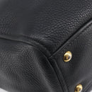Miu Miu Hand Bag Vittero Dino Leather 2way Black Gold Auth 211328V-11