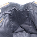 Miu Miu Hand Bag Vittero Dino Leather 2way Black Gold Auth 211328V-18