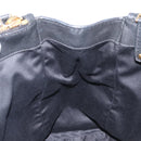 Miu Miu Hand Bag Vittero Dino Leather 2way Black Gold Auth 211328V-19