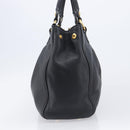 Miu Miu Hand Bag Vittero Dino Leather 2way Black Gold Auth 211328V-4