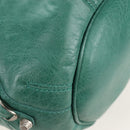 Balenciaga Giant Mini Pom Pom Hand Bag Leather 2way Green 250920 Auth 211331M-12