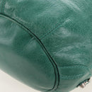 Balenciaga Giant Mini Pom Pom Hand Bag Leather 2way Green 250920 Auth 211331M-15