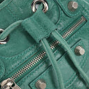 Balenciaga Giant Mini Pom Pom Hand Bag Leather 2way Green 250920 Auth 211331M-18