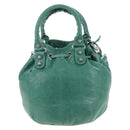 Balenciaga Giant Mini Pom Pom Hand Bag Leather 2way Green 250920 Auth 211331M-3