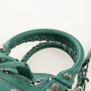 Balenciaga Giant Mini Pom Pom Hand Bag Leather 2way Green 250920 Auth 211331M-8