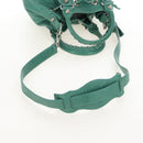 Balenciaga Giant Mini Pom Pom Hand Bag Leather 2way Green 250920 Auth 211331M-9
