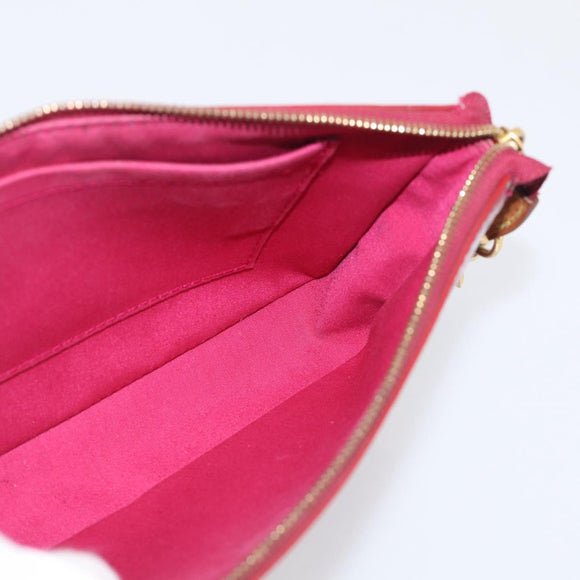 LOUIS VUITTON Vernis Pochette Accessoires Rose Andian M91574 Auth 211332