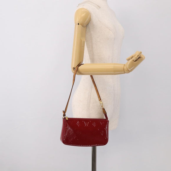 LOUIS VUITTON Vernis Pochette Accessoires Rose Andian M91574 Auth 211332