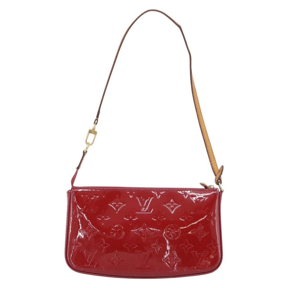 LOUIS VUITTON Vernis Pochette Accessoires Rose Andian M91574 Auth 211332