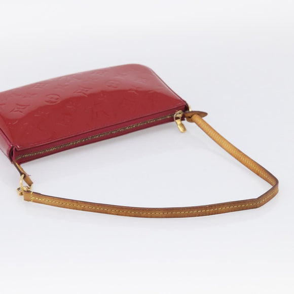 LOUIS VUITTON Vernis Pochette Accessoires Rose Andian M91574 Auth 211332