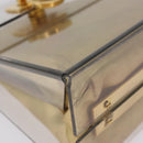 Salvatore Ferragamo Gancini Hand Bag plastic Clear Gold Auth 211333V-10