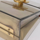 Salvatore Ferragamo Gancini Hand Bag plastic Clear Gold Auth 211333V-11