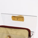 Salvatore Ferragamo Gancini Hand Bag plastic Clear Gold Auth 211333V-15