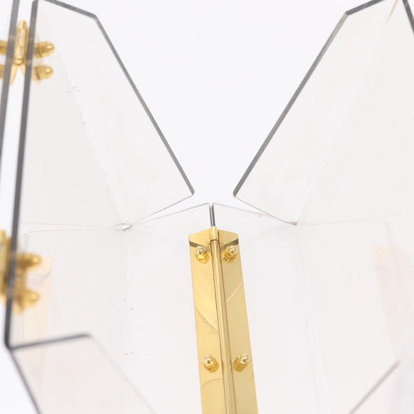 Salvatore Ferragamo Gancini Hand Bag plastic Clear Gold Auth 211333V
